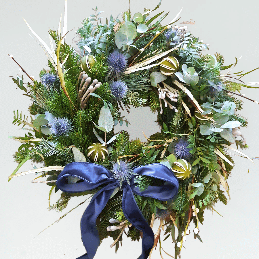 "Misty Blue" Christmas Wreath The Hampshire Florist