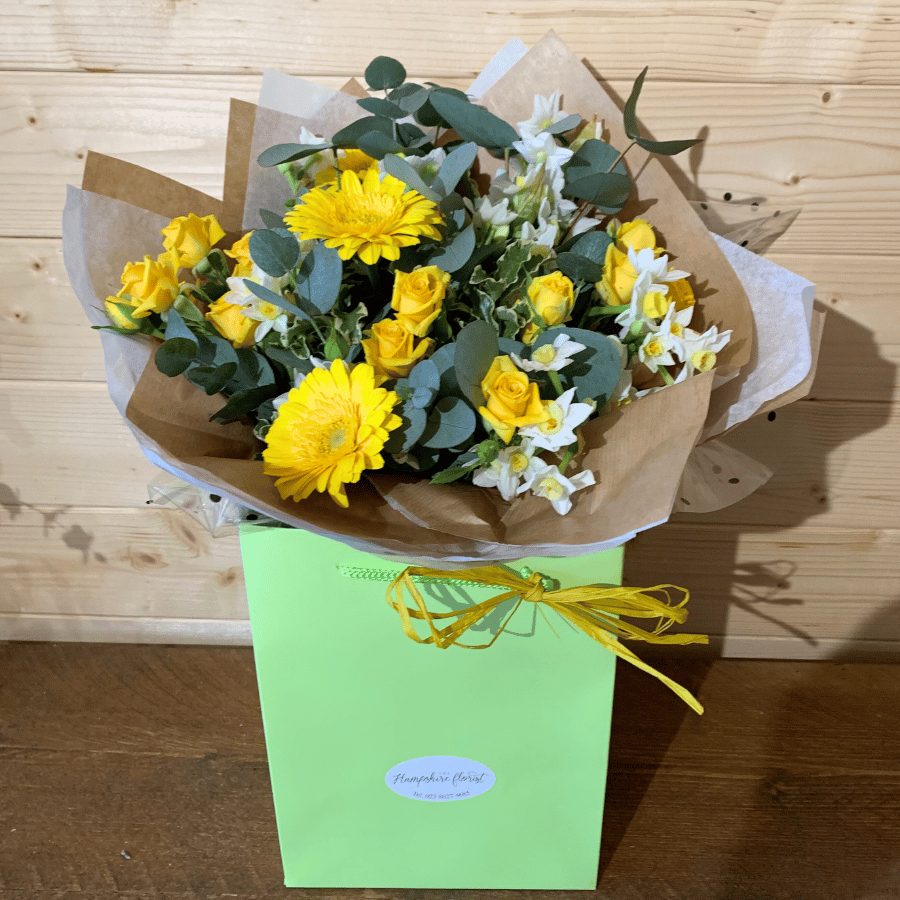 “Golden” Pretty Mixed Yellow Spring Bouquet by The Hampshire Florist 1
