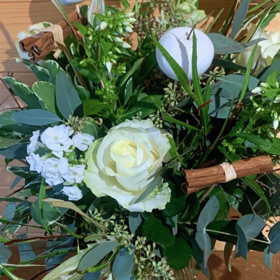 "white christmas" <br>festive white bouquet